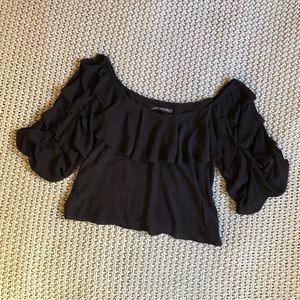 Zara Ruffled Peasant Top
